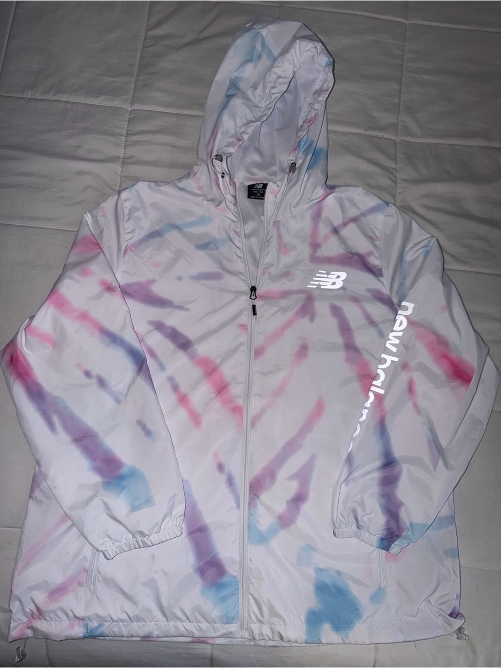 New Balance White & Pastel Hooded Jacket - 2X